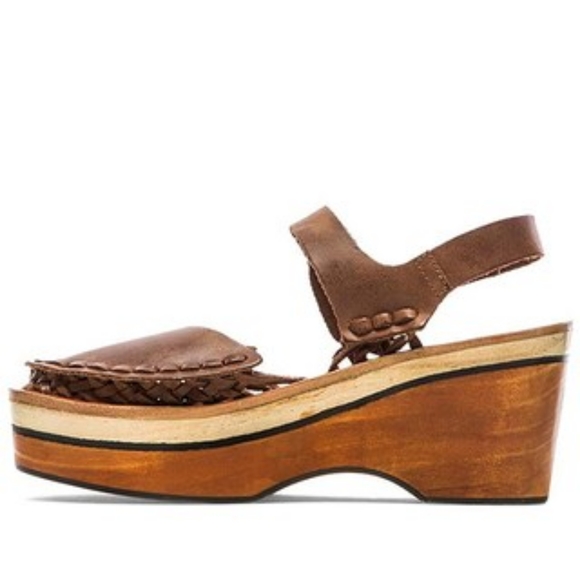Free People Magnolia Slope Wooden Clogs platform wedge sandals shoes boho Hippie - Picture 3 of 16